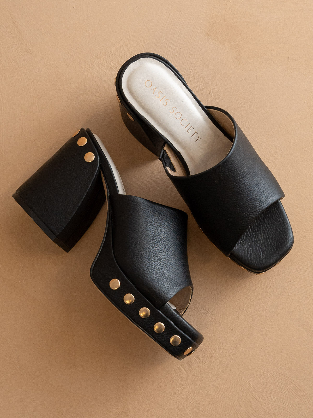 The Leona | Black Studded Platform Heel in - PLATFORM photo
