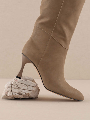 The Lexington | Dark Taupe Pointed Toe Knee High Boot