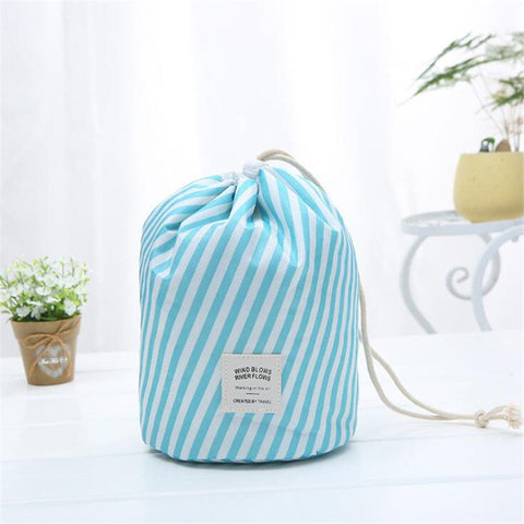 Portable Cosmetic Bags in Blue Stripe - Bags photo