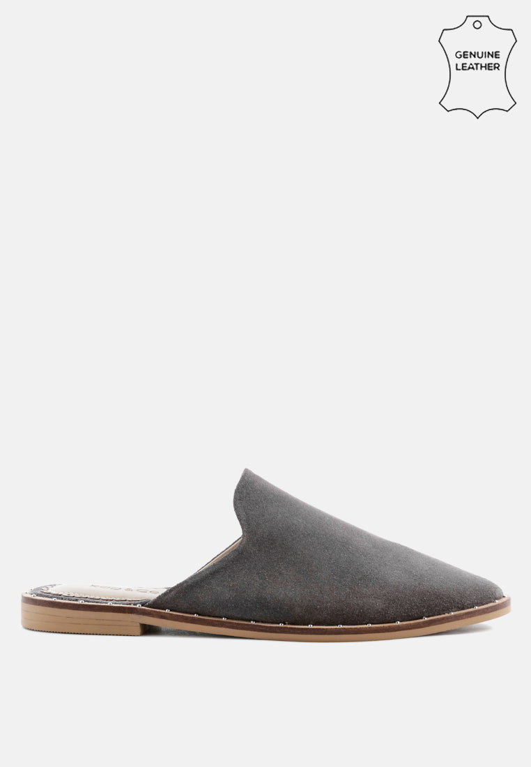 Rag & Co. Lia Handcrafted Canvas Mules in Grey - Mules photo