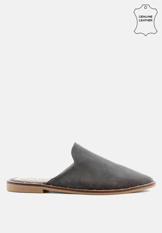 Rag & Co. Lia Handcrafted Canvas Mules in Grey - Mules photo