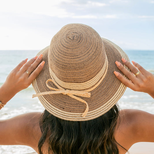 Multi-Stripe Bow Accent Sunhat in - Straw Sunhat photo