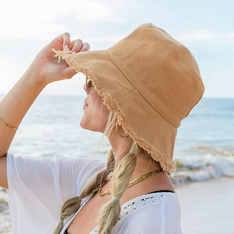 Frayed Edge Canvas Bucket Hat