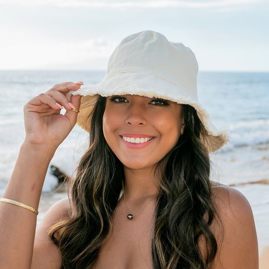 Frayed Edge Canvas Bucket Hat -