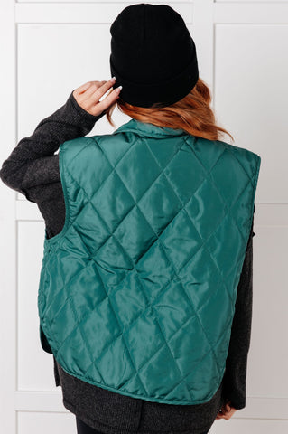 Layering Queen Quilted Puffer Vest in Hunter Green in - Layers photo