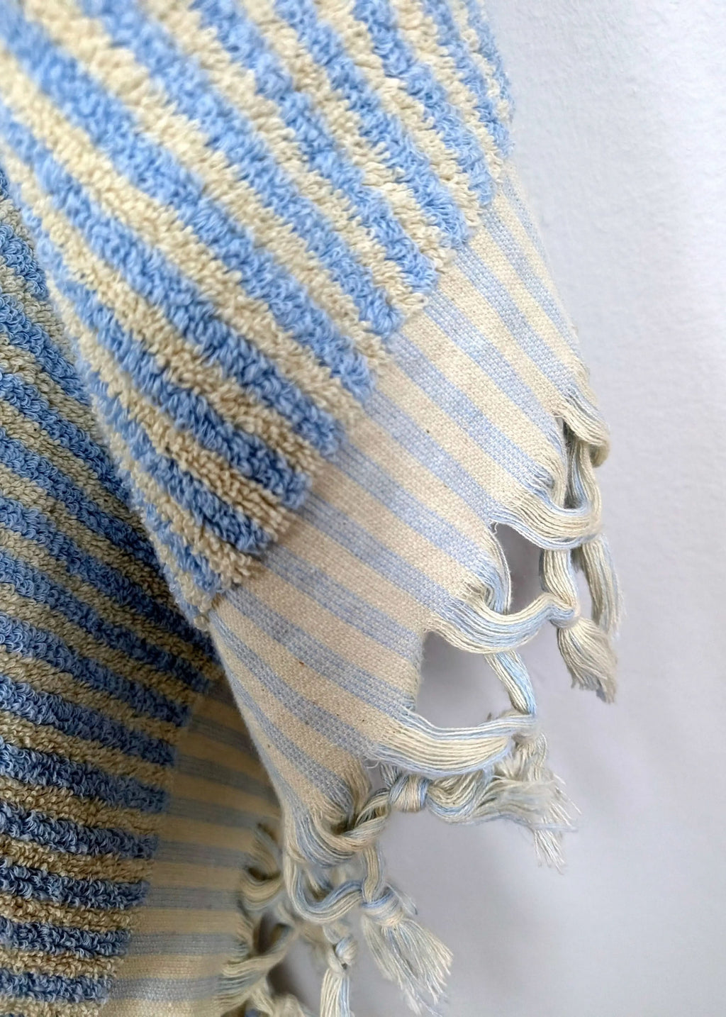 Linea Collection – Oversized Turkish Cotton Bath Towel with Tonal Stripes and Tassels - SwagglyLife Home & Fashion