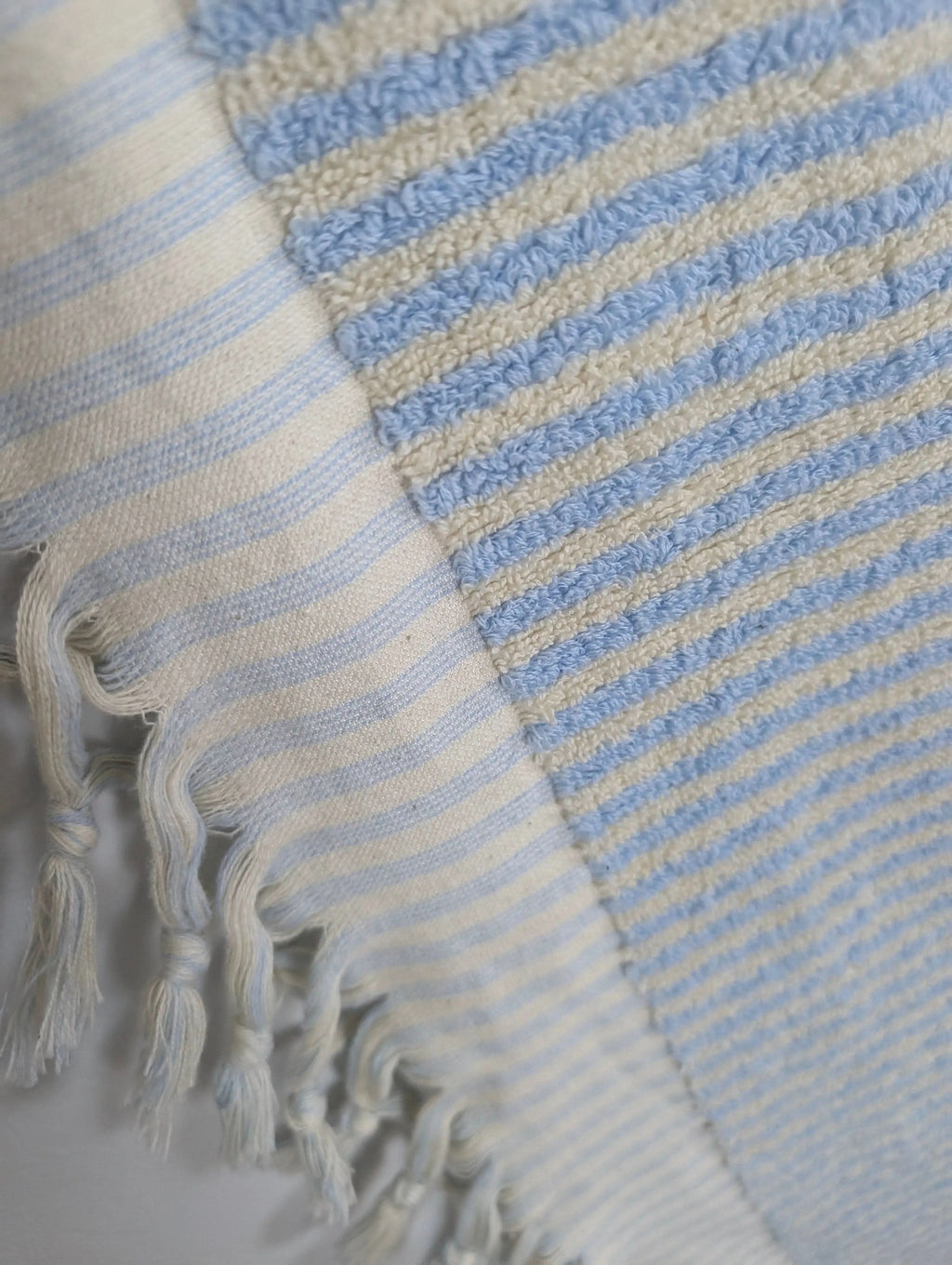Linea Collection – Oversized Turkish Cotton Bath Towel with Tonal Stripes and Tassels - SwagglyLife Home & Fashion