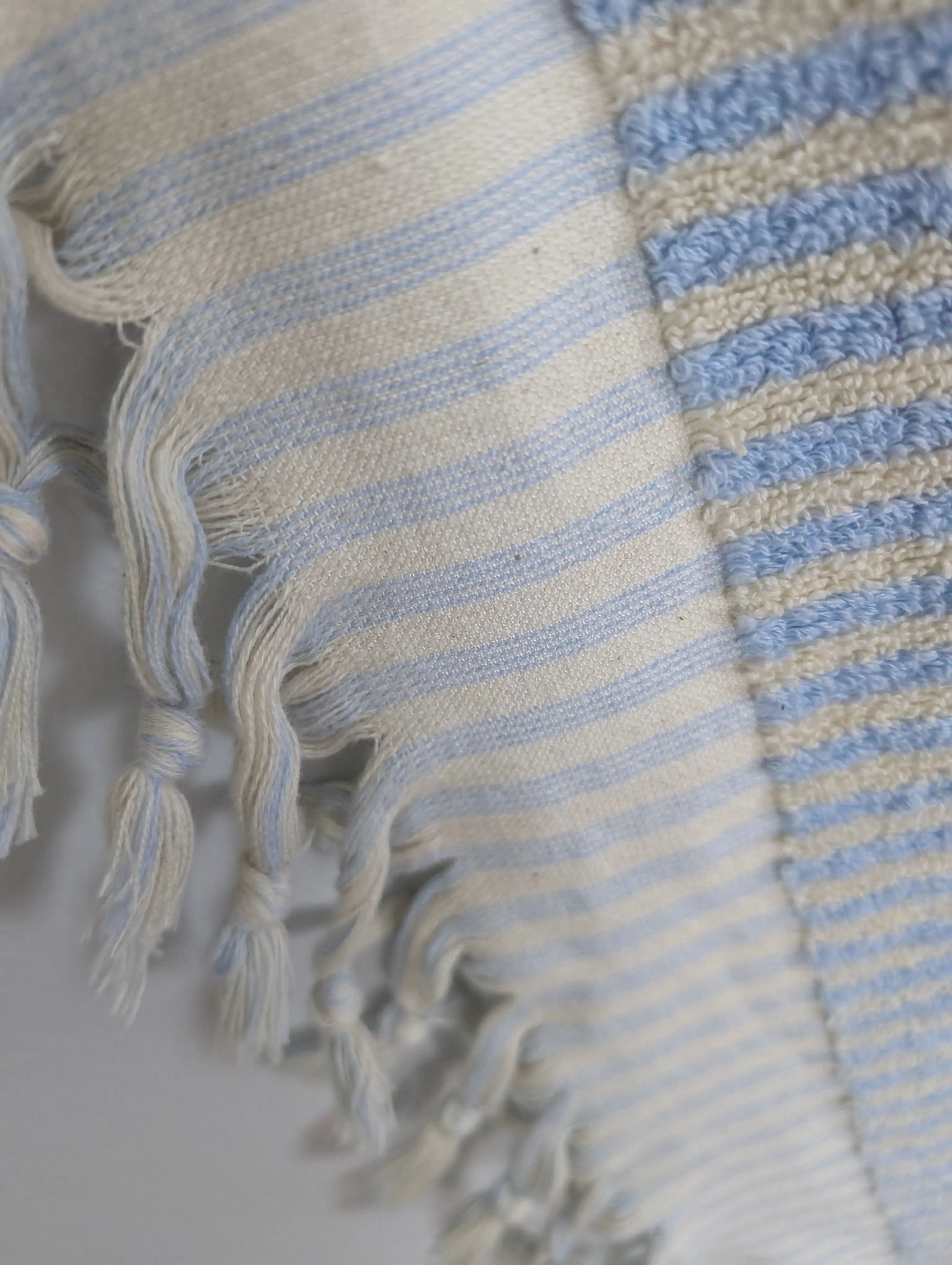 Linea Collection – Oversized Turkish Cotton Bath Towel with Tonal Stripes and Tassels - SwagglyLife Home & Fashion