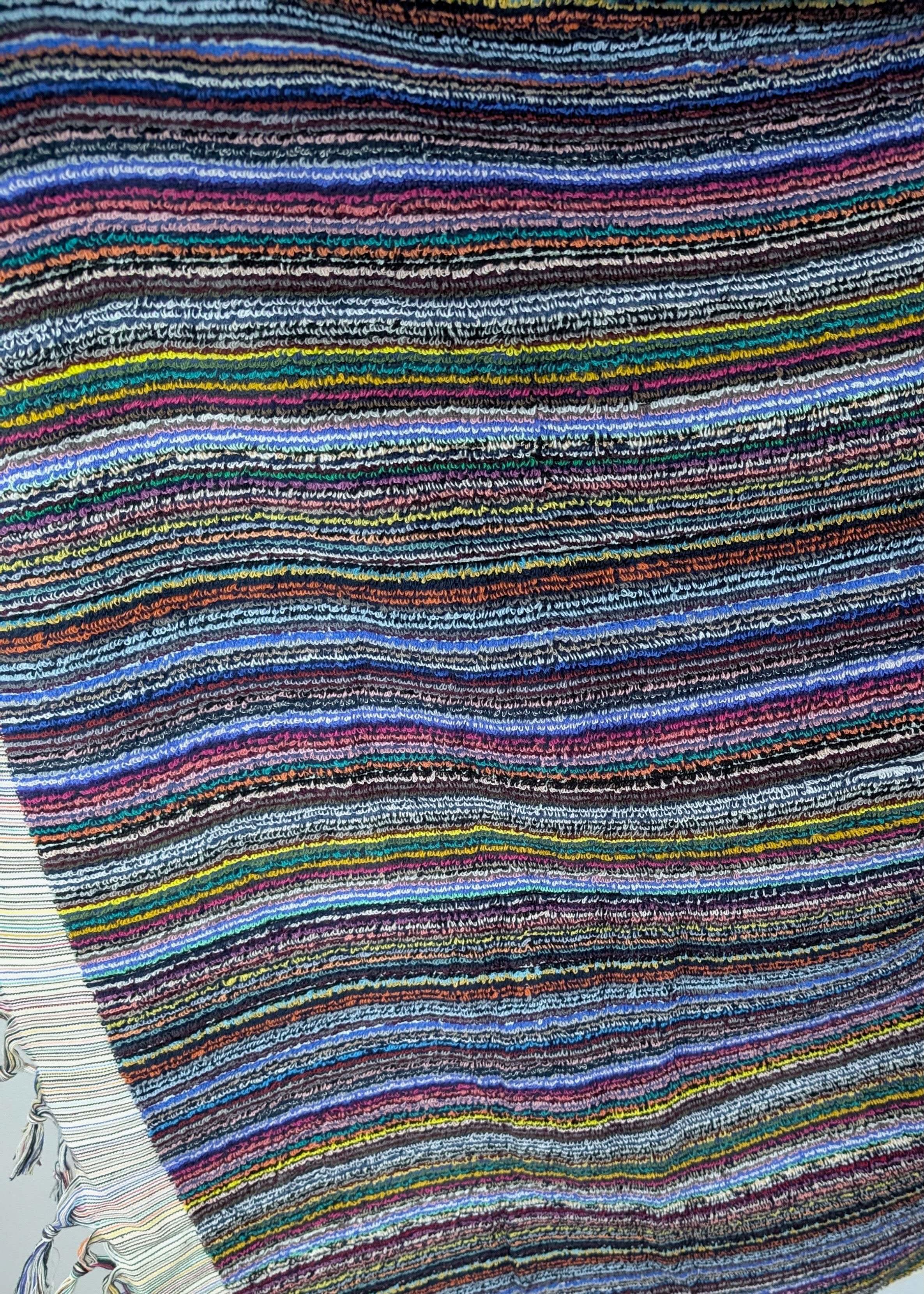 Linea Collection – Oversized Turkish Cotton Bath Towel with Tonal Stripes and Tassels - SwagglyLife Home & Fashion