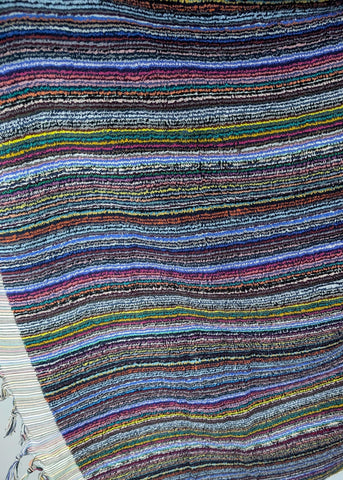 Linea Collection – Oversized Turkish Cotton Bath Towel with Tonal Stripes and Tassels - SwagglyLife Home & Fashion