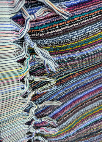 Linea Collection – Oversized Turkish Cotton Bath Towel with Tonal Stripes and Tassels - SwagglyLife Home & Fashion