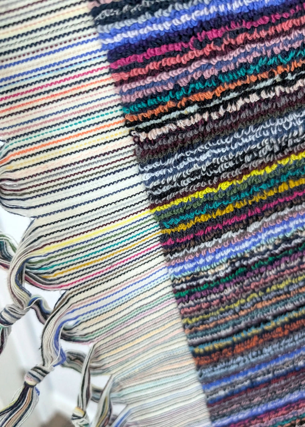 Linea Collection – Oversized Turkish Cotton Bath Towel with Tonal Stripes and Tassels - SwagglyLife Home & Fashion