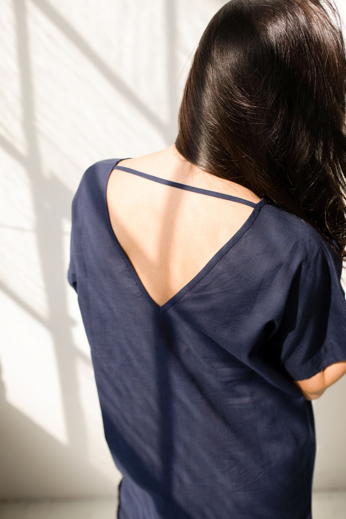 Classic Woven Kaftan in Navy - COVER UPS photo