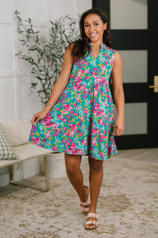 Lizzy Three Tier Tank Dress in Large Ditsy Floral in - Womens photo