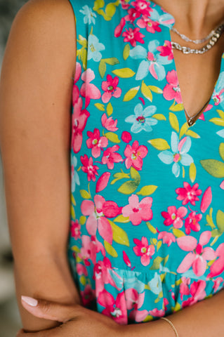 Lizzy Three Tier Tank Dress in Large Ditsy Floral in - Womens photo