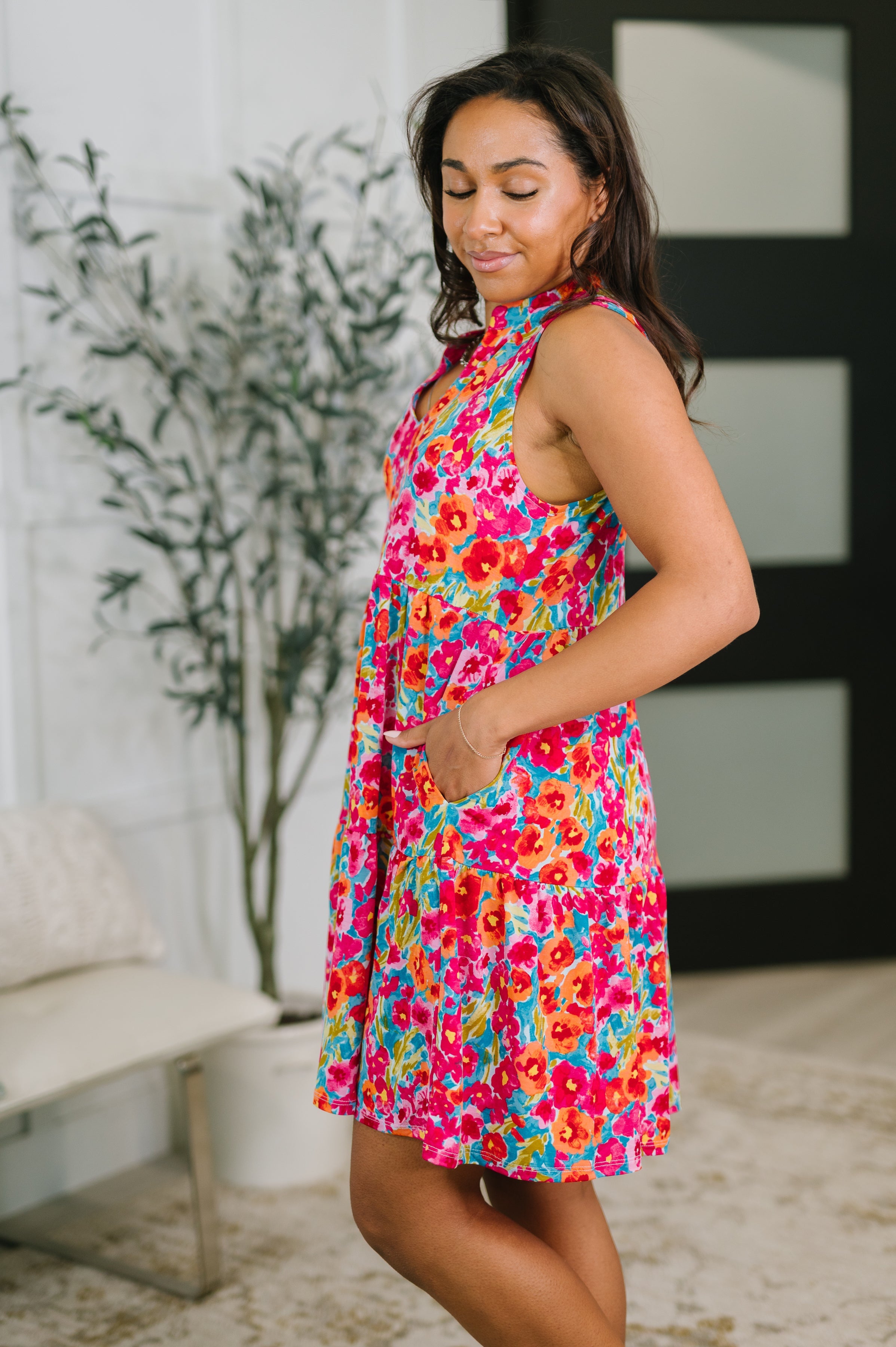 Lizzy Three Tier Tank Dress in Morning Glory in - Womens photo