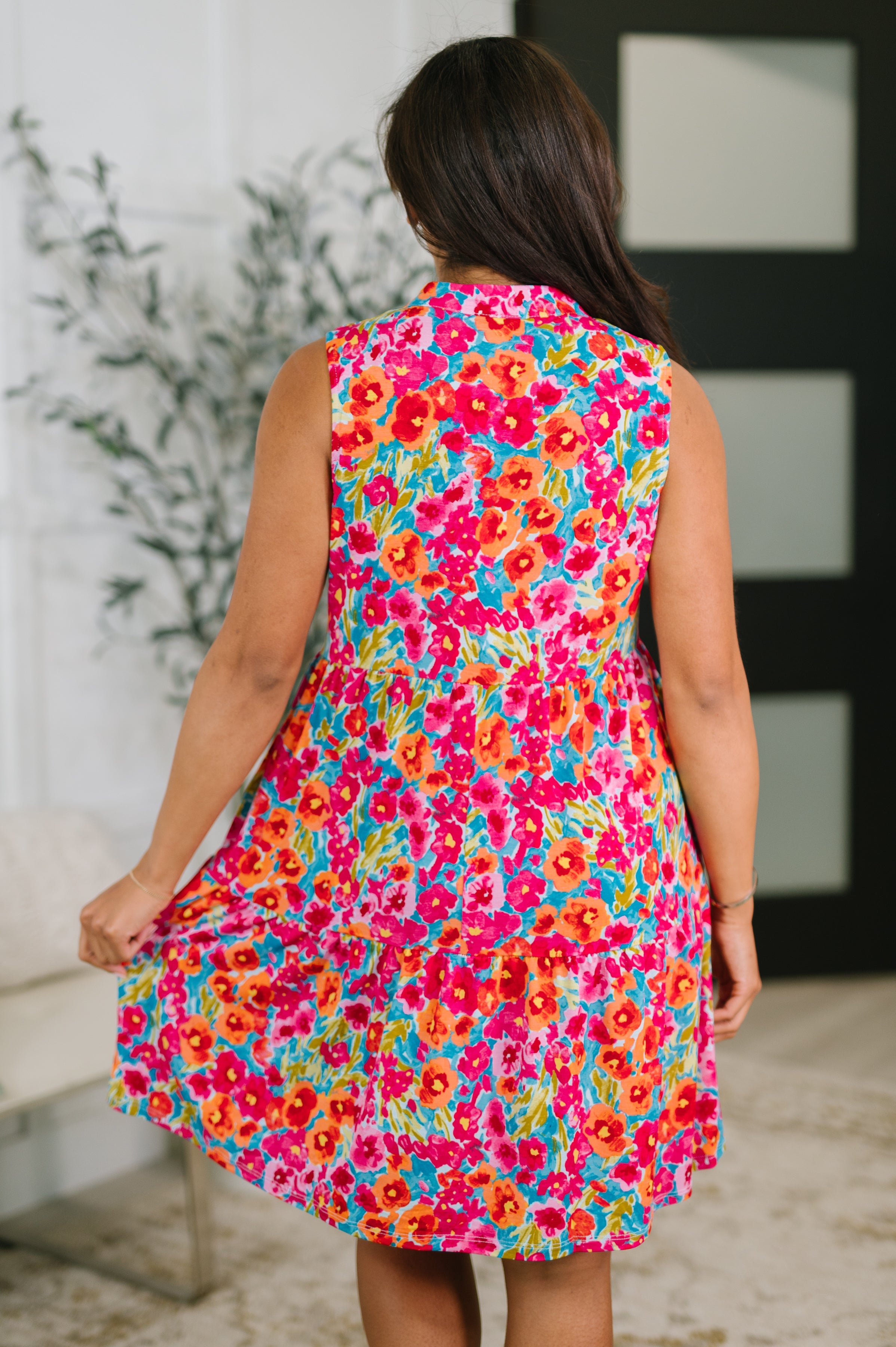 Lizzy Three Tier Tank Dress in Morning Glory in - Womens photo