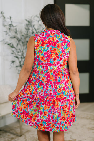 Lizzy Three Tier Tank Dress in Morning Glory in - Womens photo
