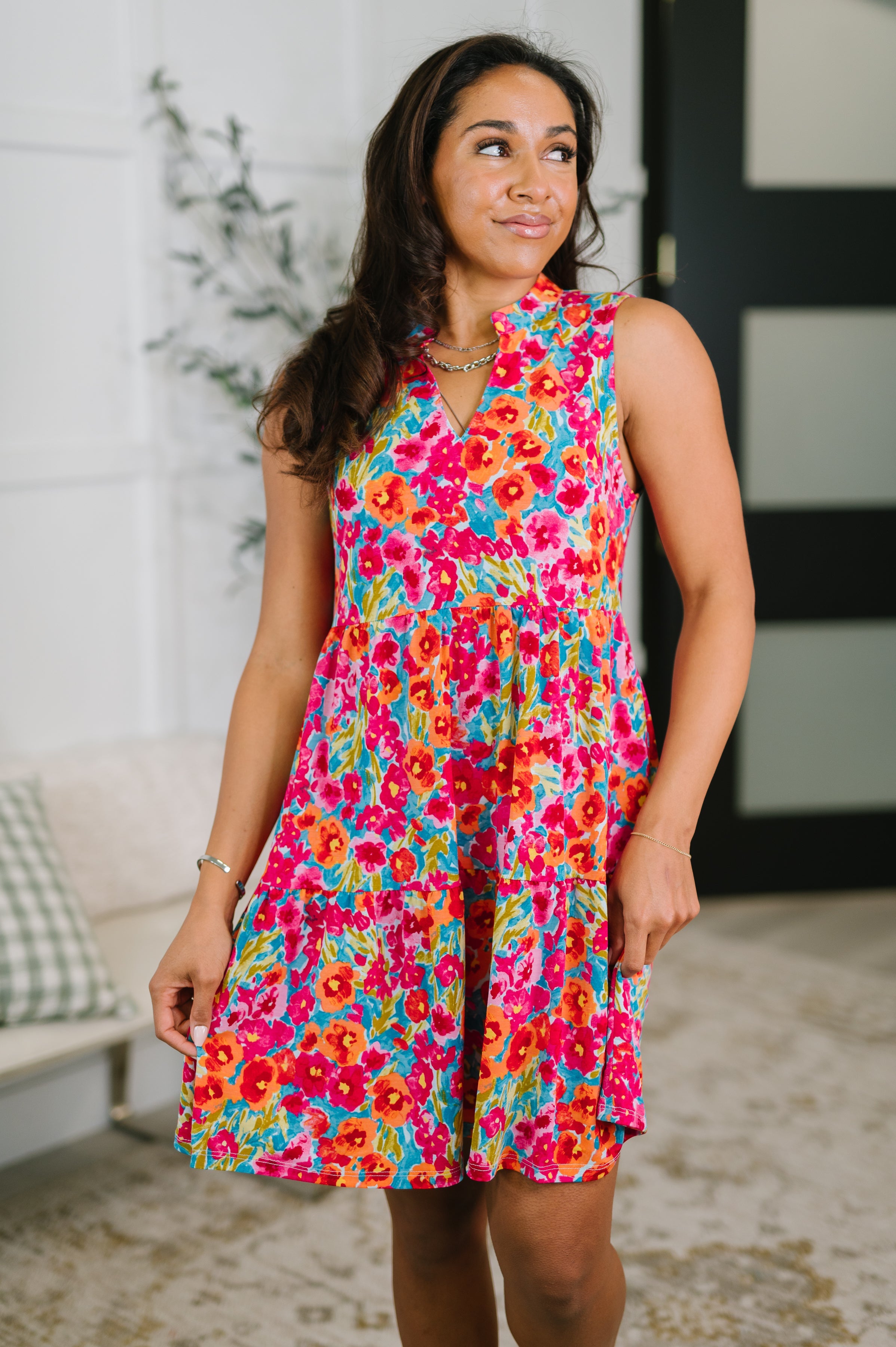 Lizzy Three Tier Tank Dress in Morning Glory in - Womens photo
