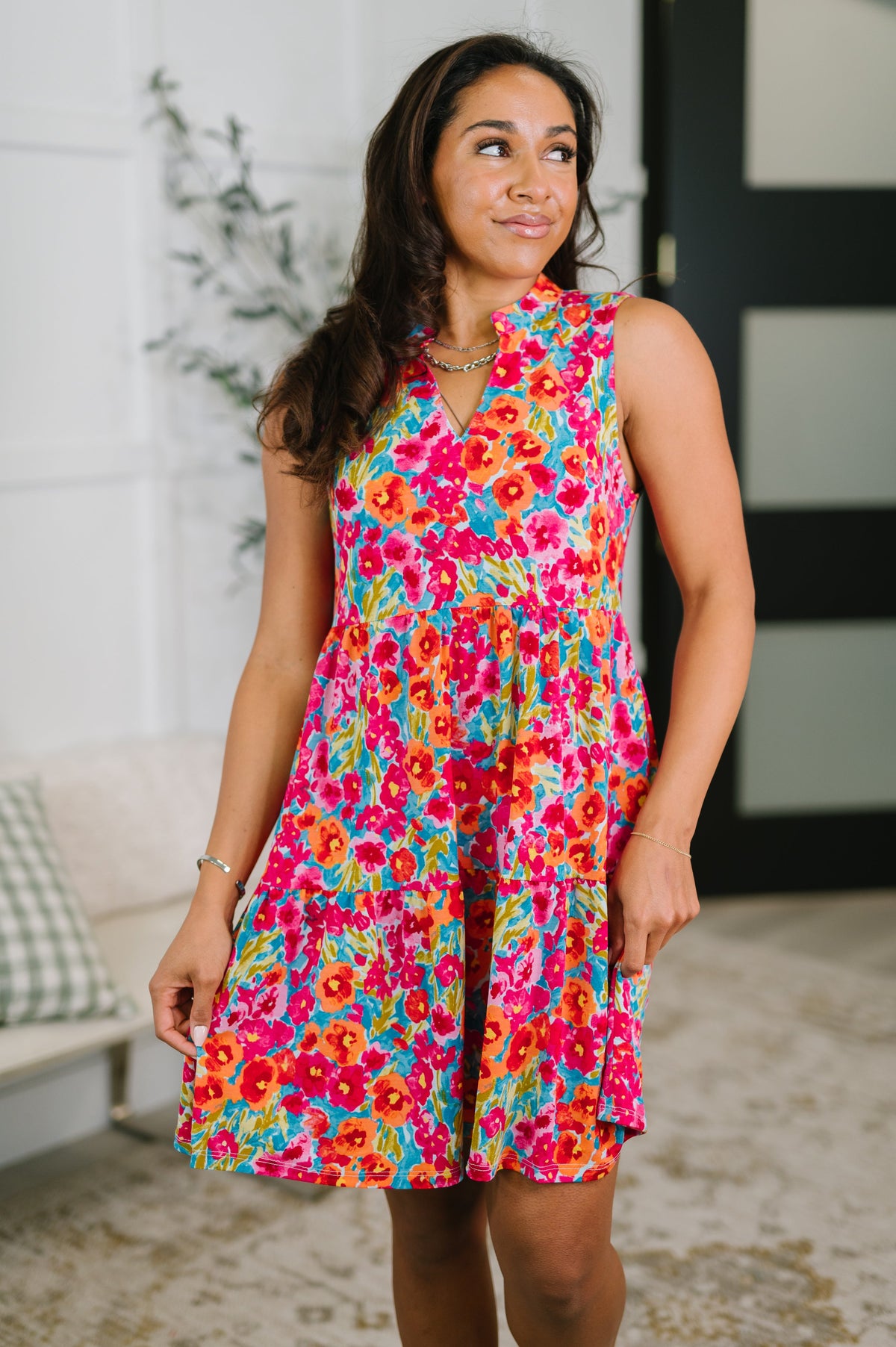 Lizzy Three Tier Tank Dress in Morning Glory in - Womens photo