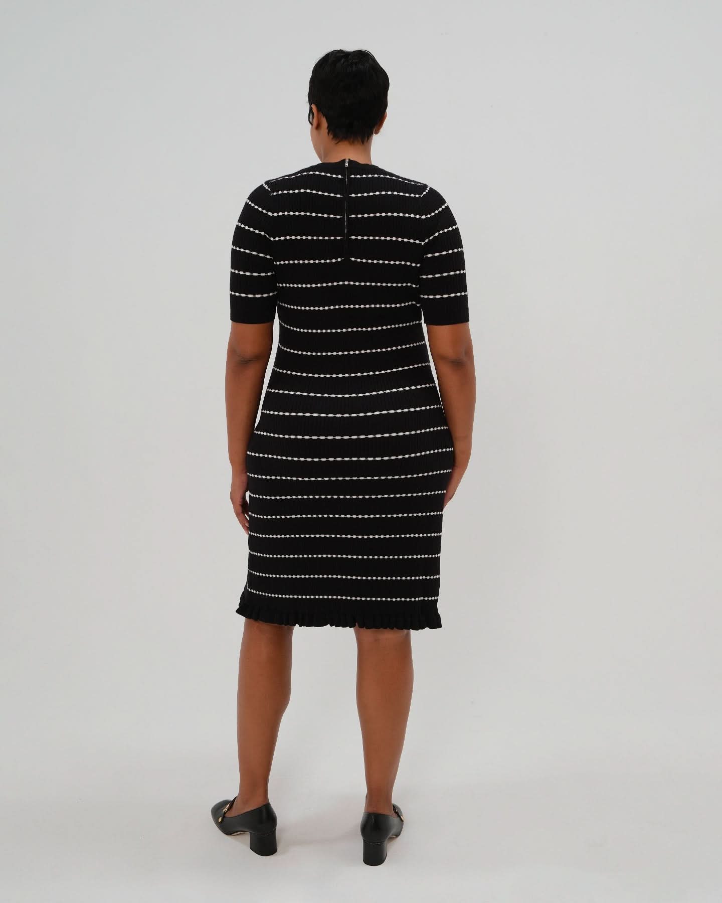 Louie Striped Knit Maternity & Nursing Dress in - women's maternity dress photo