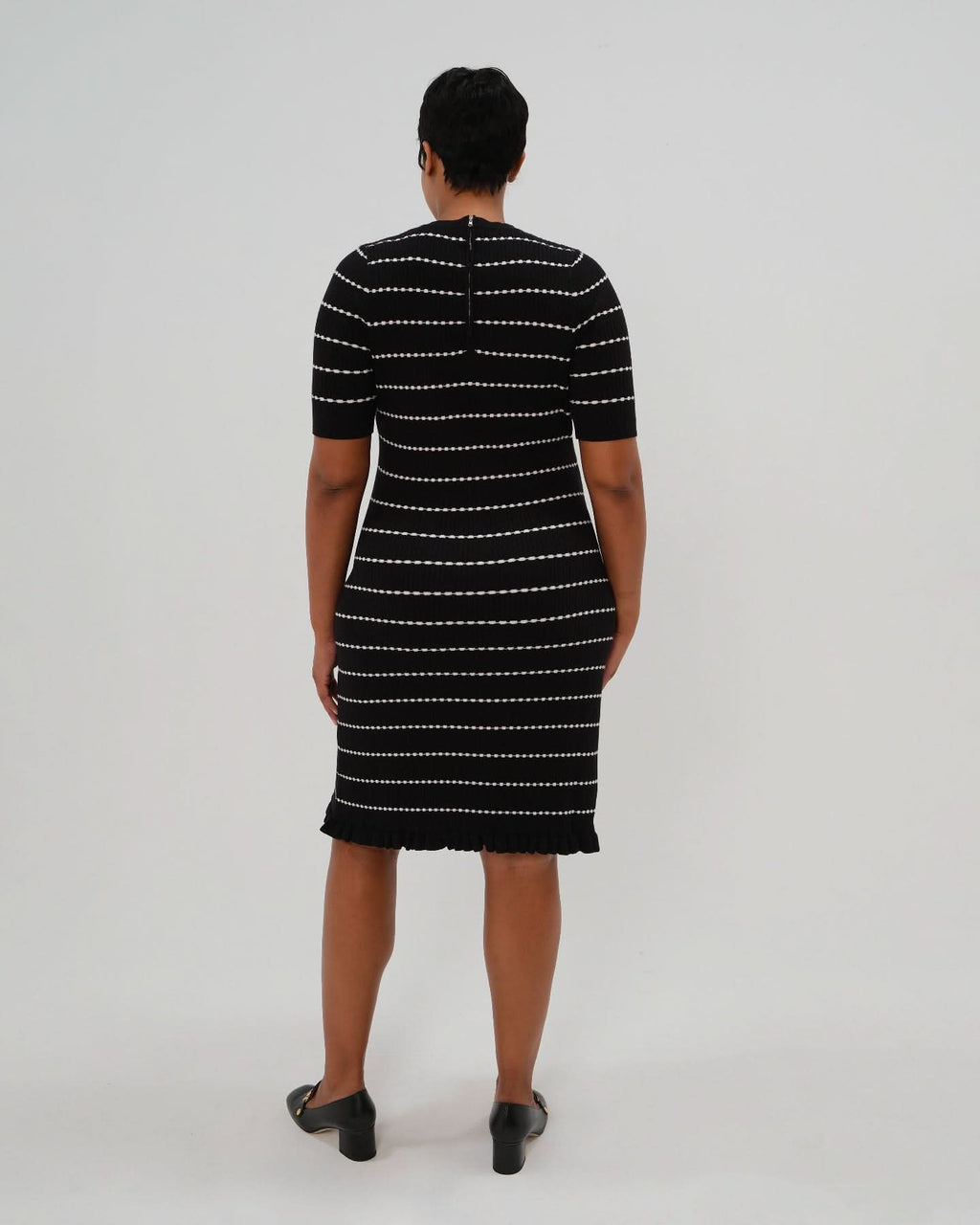 Louie Striped Knit Maternity & Nursing Dress in - women's maternity dress photo