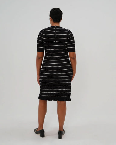 Louie Striped Knit Maternity & Nursing Dress in - women's maternity dress photo