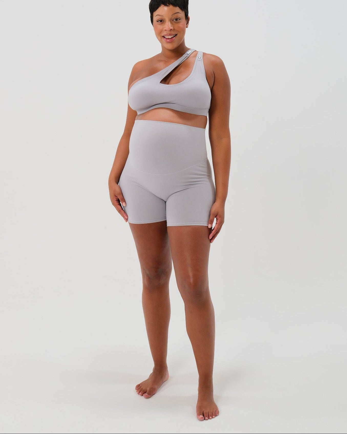 AXK CORE Maternity Bike Short - Brown in Light Gray - photo