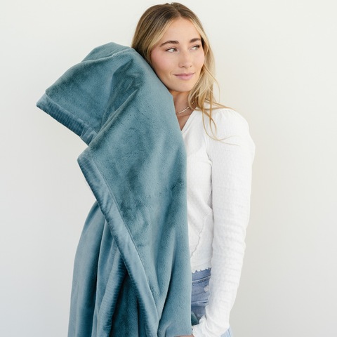 LUSH XL BLANKETS in Mineral Blue - photo