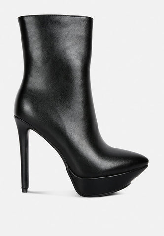 Magna Platform Heels Ankle Boot in Black - Boots photo
