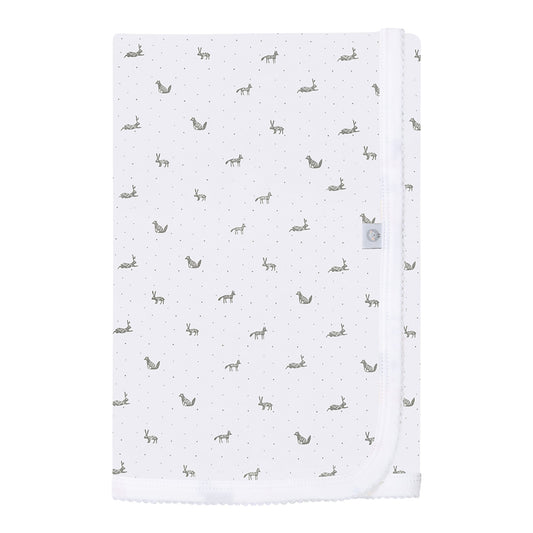 Little Gray Rabbit Pima Cotton Baby Blanket in - Blanket photo