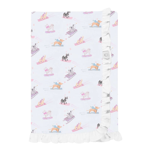 Ski Pups Girl Baby Blanket