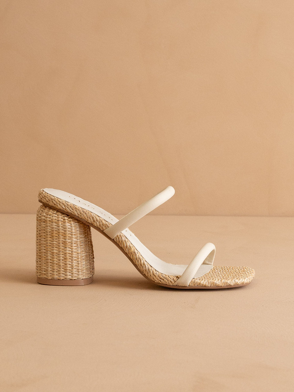The Margaret | Beige Rattan Heel in - HEELS photo