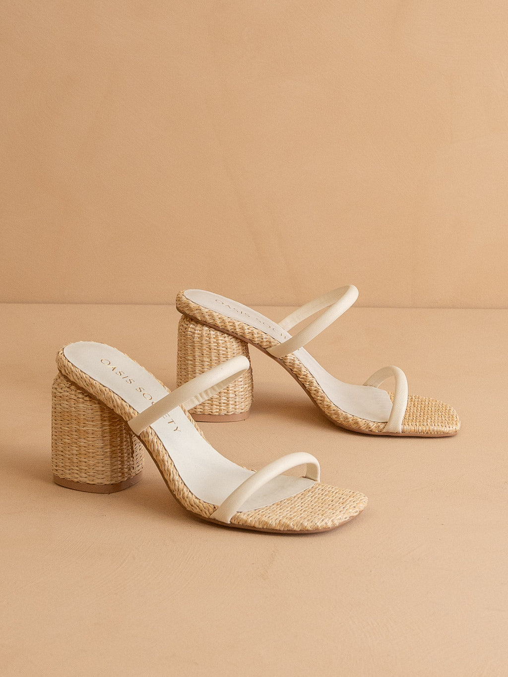 The Margaret | Beige Rattan Heel in - HEELS photo