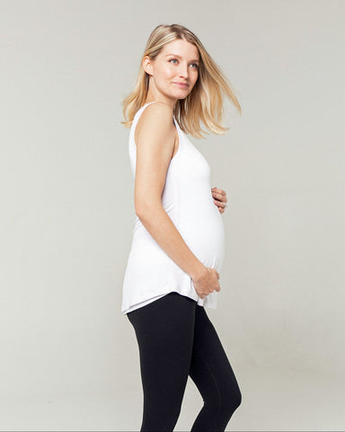 Softest Maternity & Nursing Tank in White - Maternity tank top photo