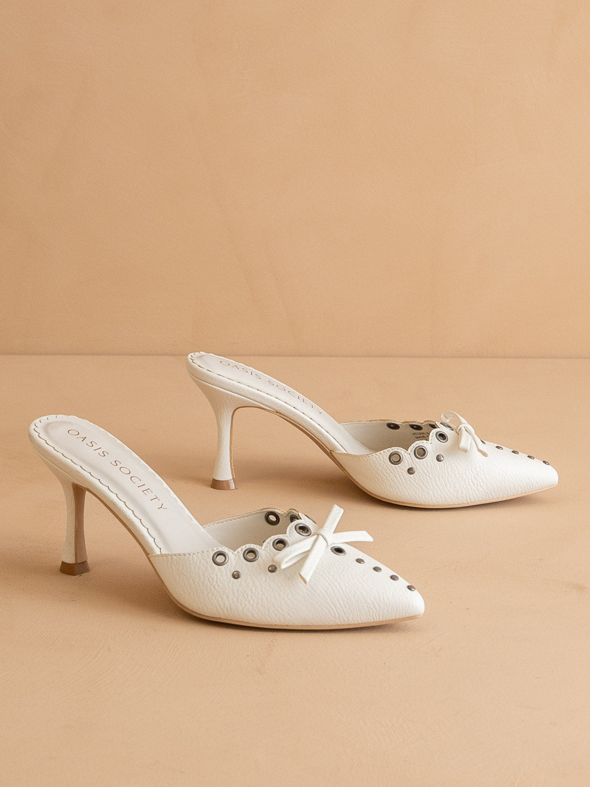 The Meridian | White Kitten Heel in - HEELS photo