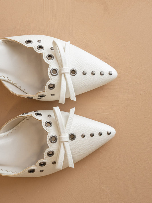 The Meridian | White Kitten Heel in - HEELS photo