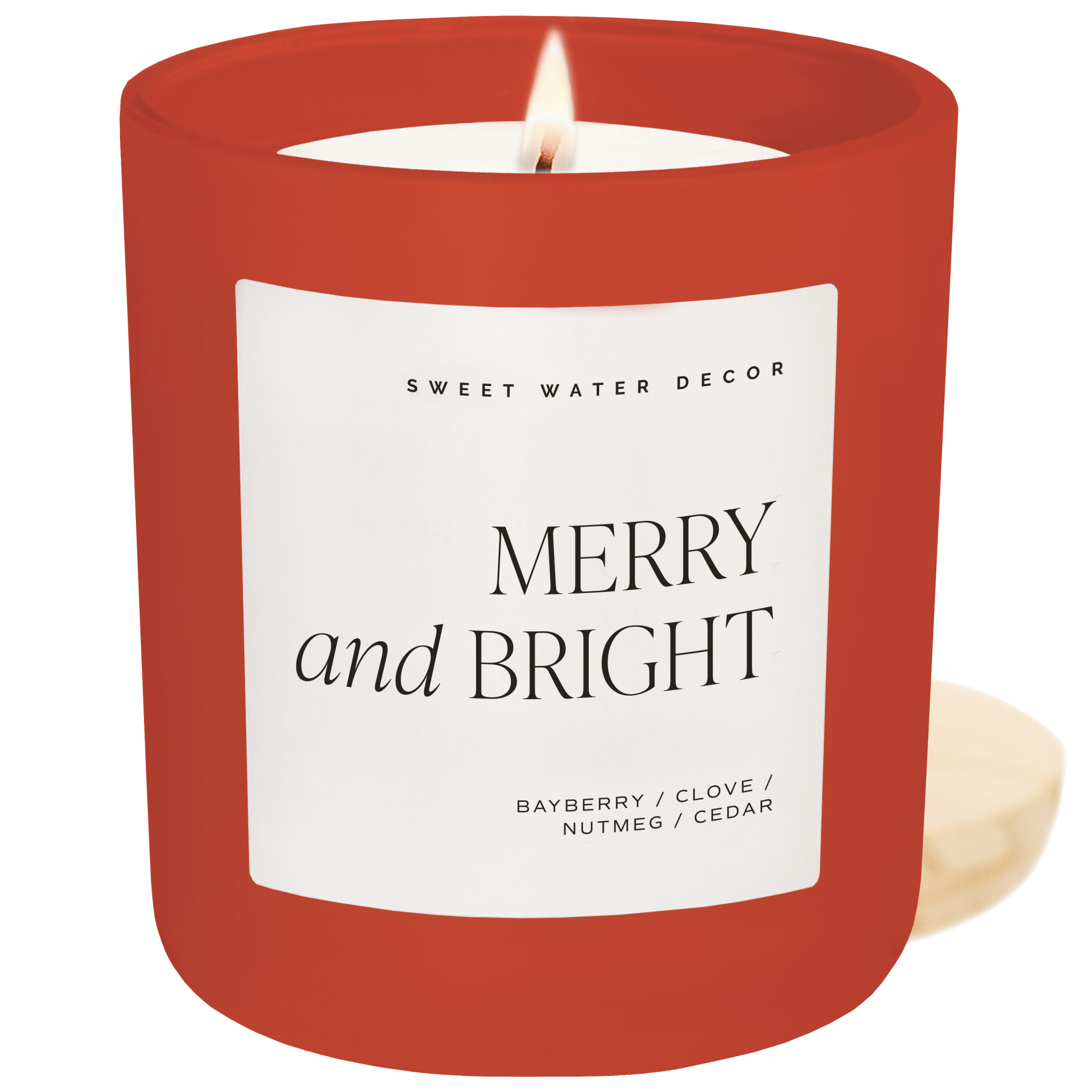 Merry and Bright Soy Candle - Red Matte Jar - 15 oz in - Candles photo