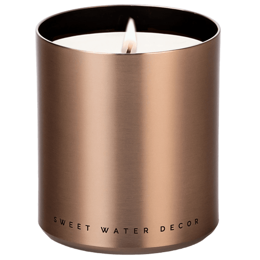 Hello Fall Soy Candle - Bronze Metal Aluminum Jar - 10 oz in - Candles photo