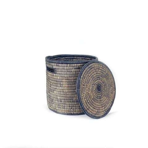 Lidded Floor Baskets | Black | Malawi