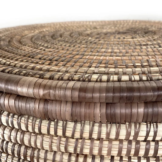 Lidded Floor Baskets | Brown | Malawi -