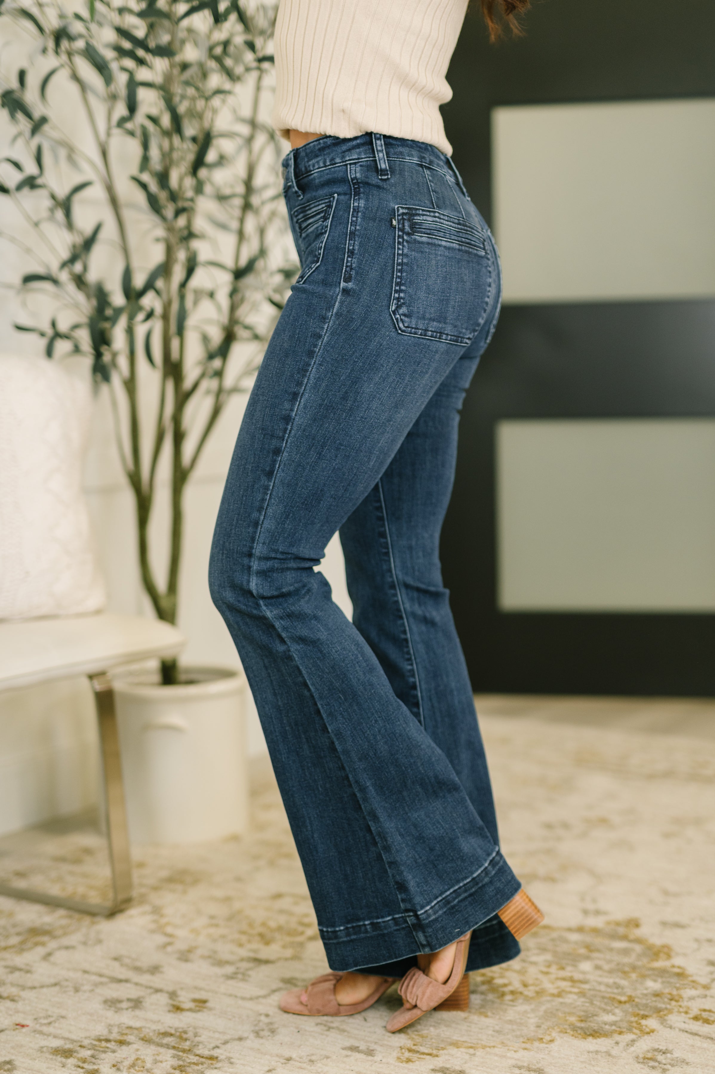 Mackenzie High Waist Flare with Vintage Pocket in - Womens photo