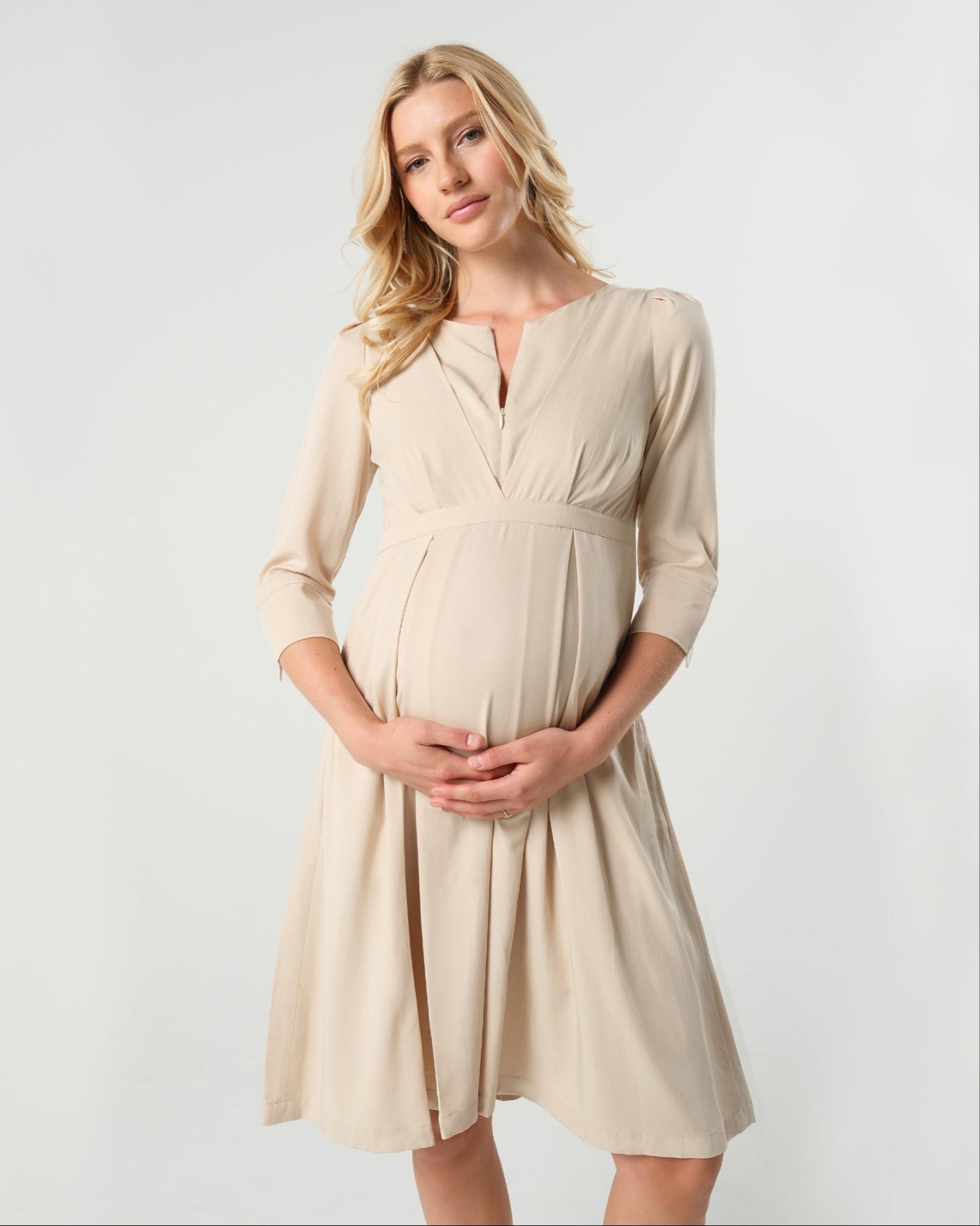Sarah Empire Maternity & Nursing Dress in TENCEL (Regular & Petite) in - Women's Maternity Dress photo