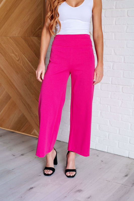 Magic Wide Leg Crop Pants in Hot Pink in - Bottoms photo
