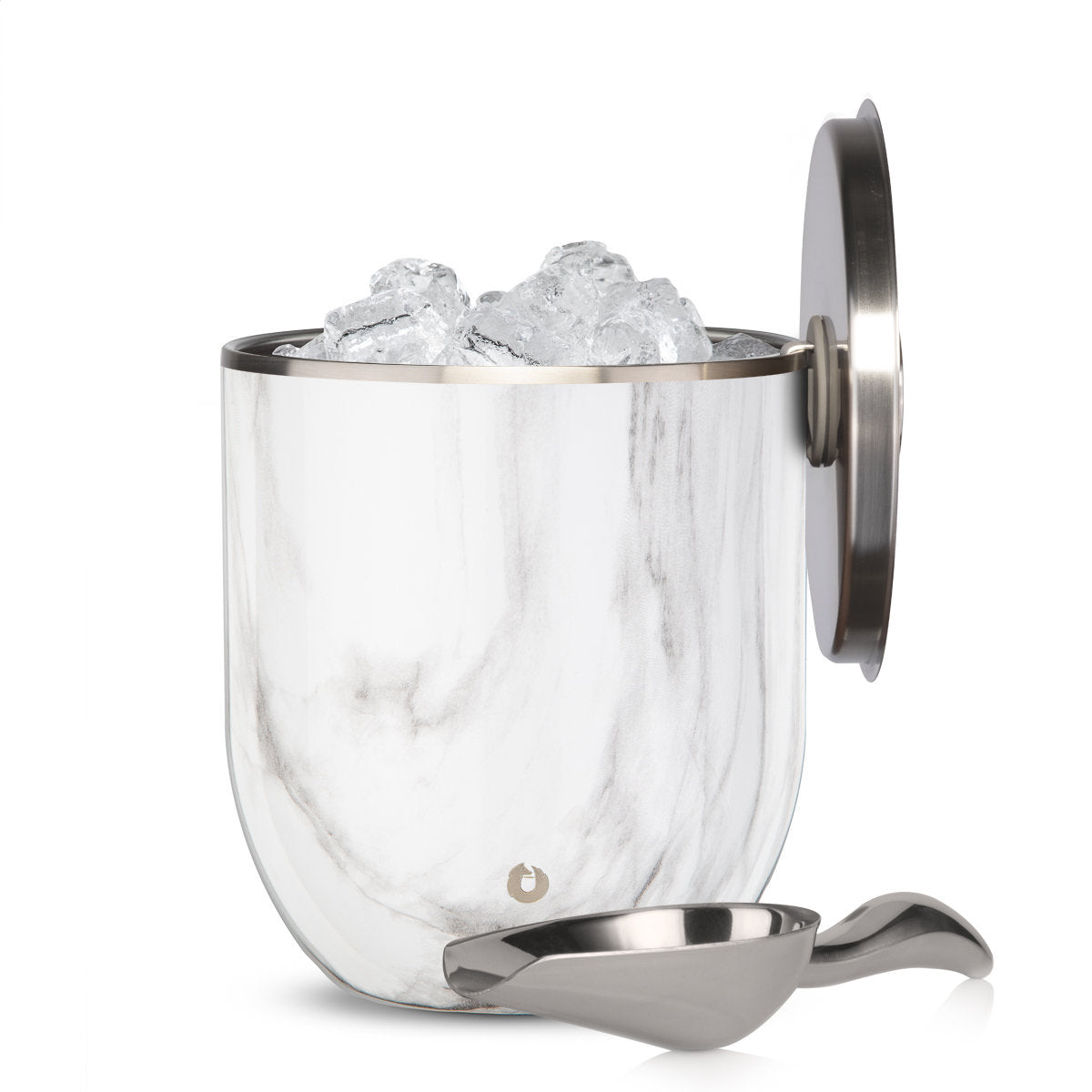 Stainless Steel Ice Bucket with Lid and Scoop, Marble in - Ice Bucket photo