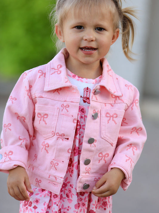 Pink Fall Girls Denim Jacket -