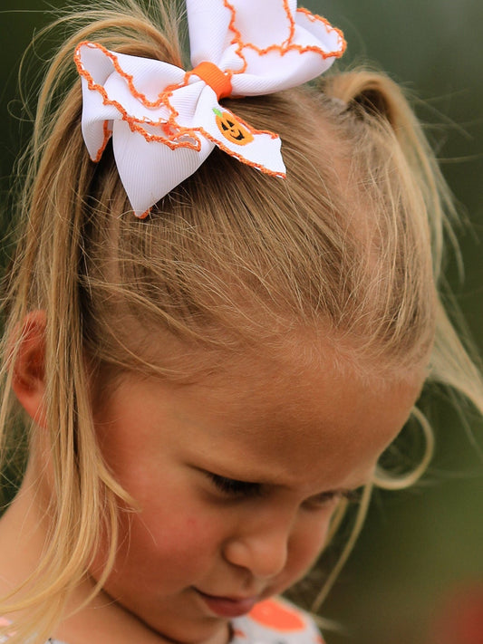 Halloween Pumpkin Bow Hairpin -