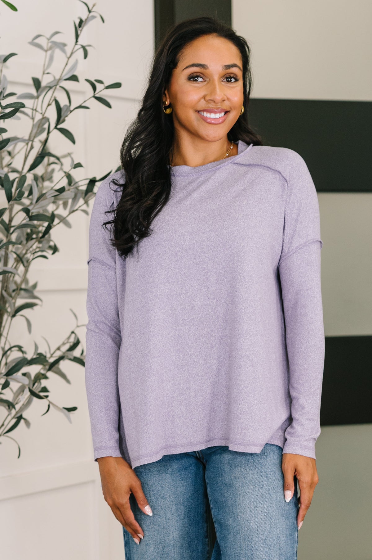 Mellow Mood Heathered Pullover in Lavender - SwagglyLife Home & Fashion