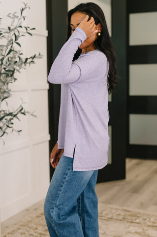 Mellow Mood Heathered Pullover in Lavender - SwagglyLife Home & Fashion