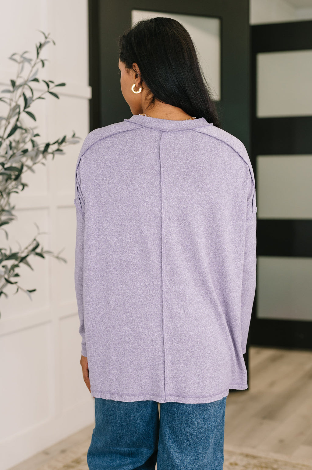 Mellow Mood Heathered Pullover in Lavender - SwagglyLife Home & Fashion